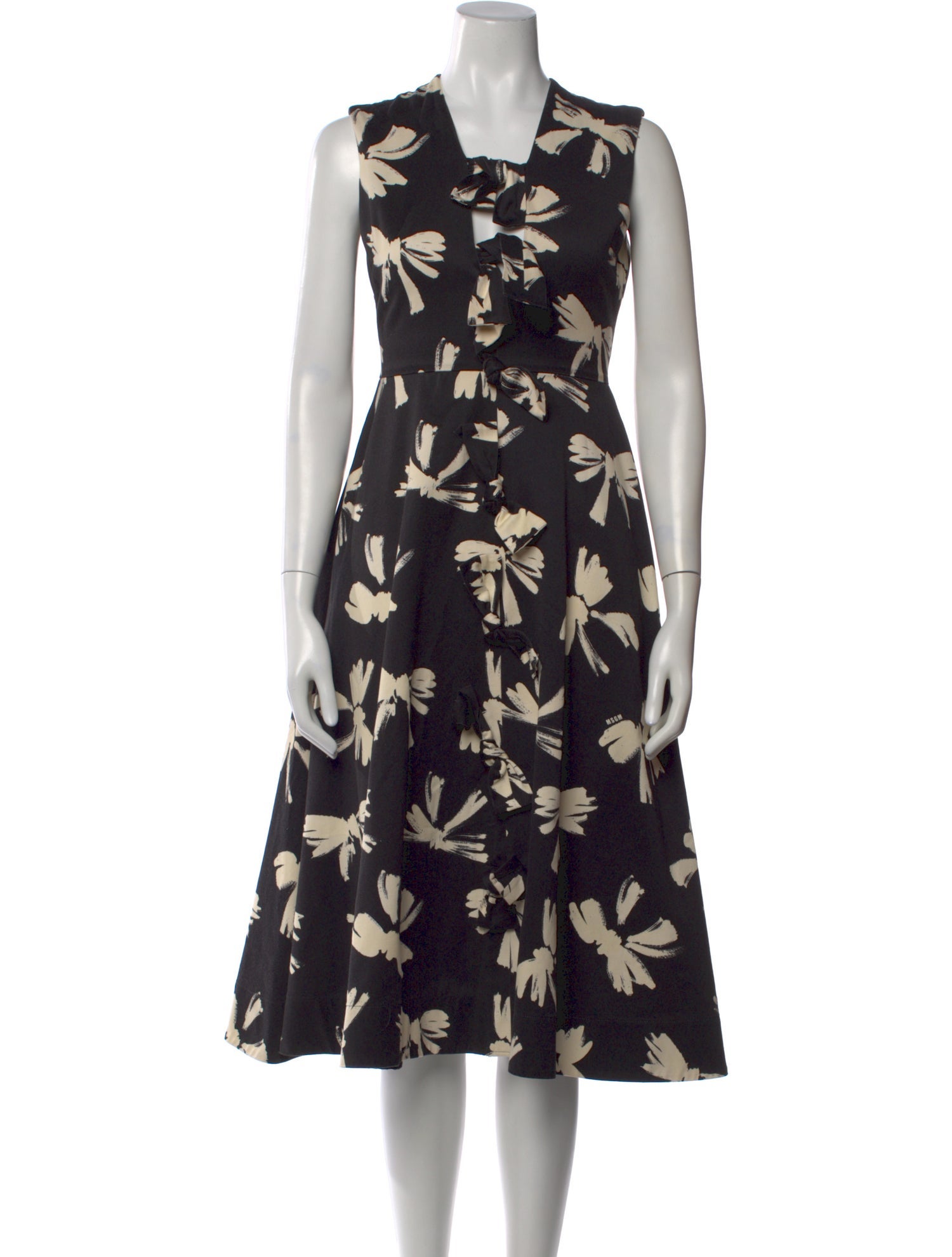 MSGM Floral Print Midi Length Dress
