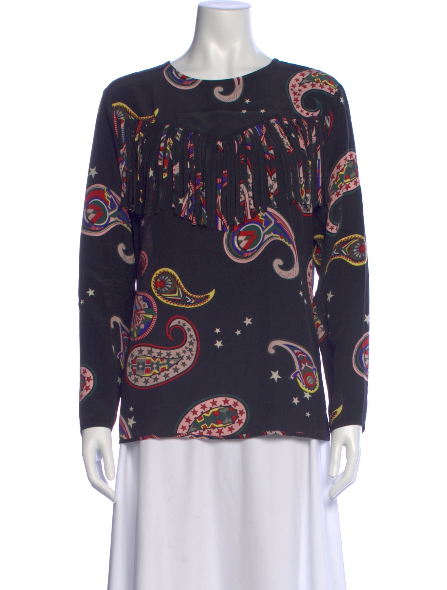 MSGM Paisley Print Crew Neck Top