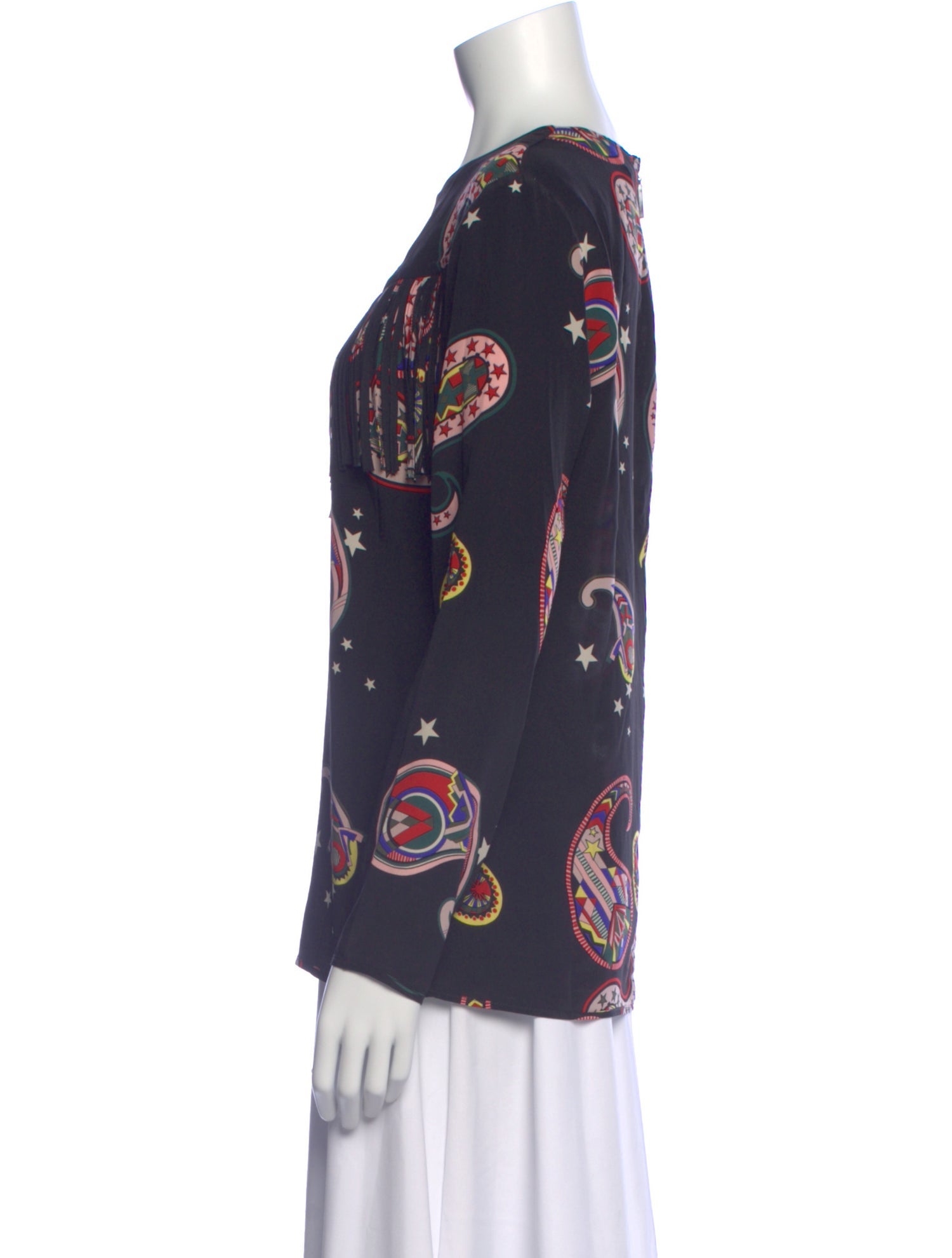 MSGM Paisley Print Crew Neck Top