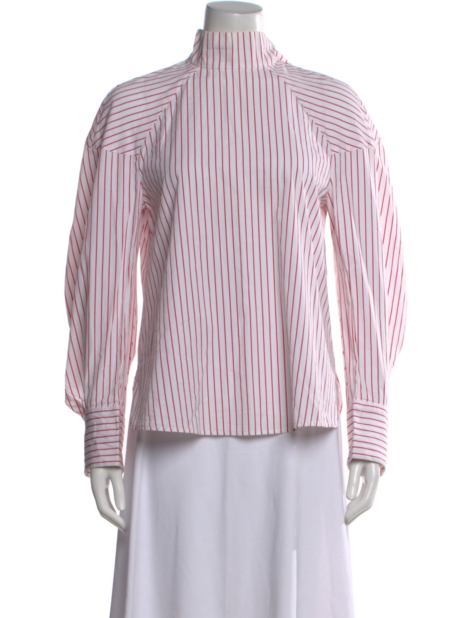 MSGM Striped Mock Neck Blouse
