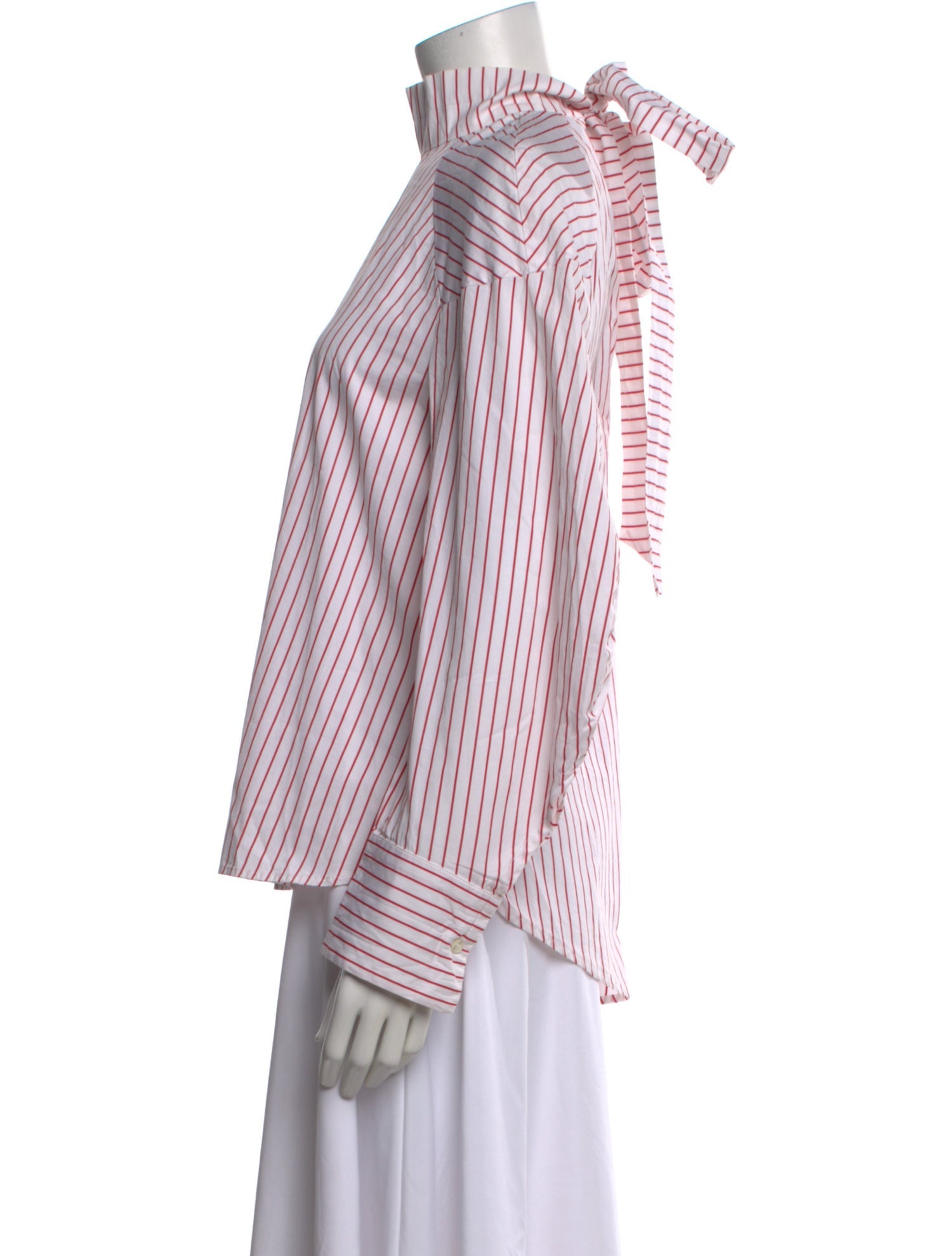 MSGM Striped Mock Neck Blouse