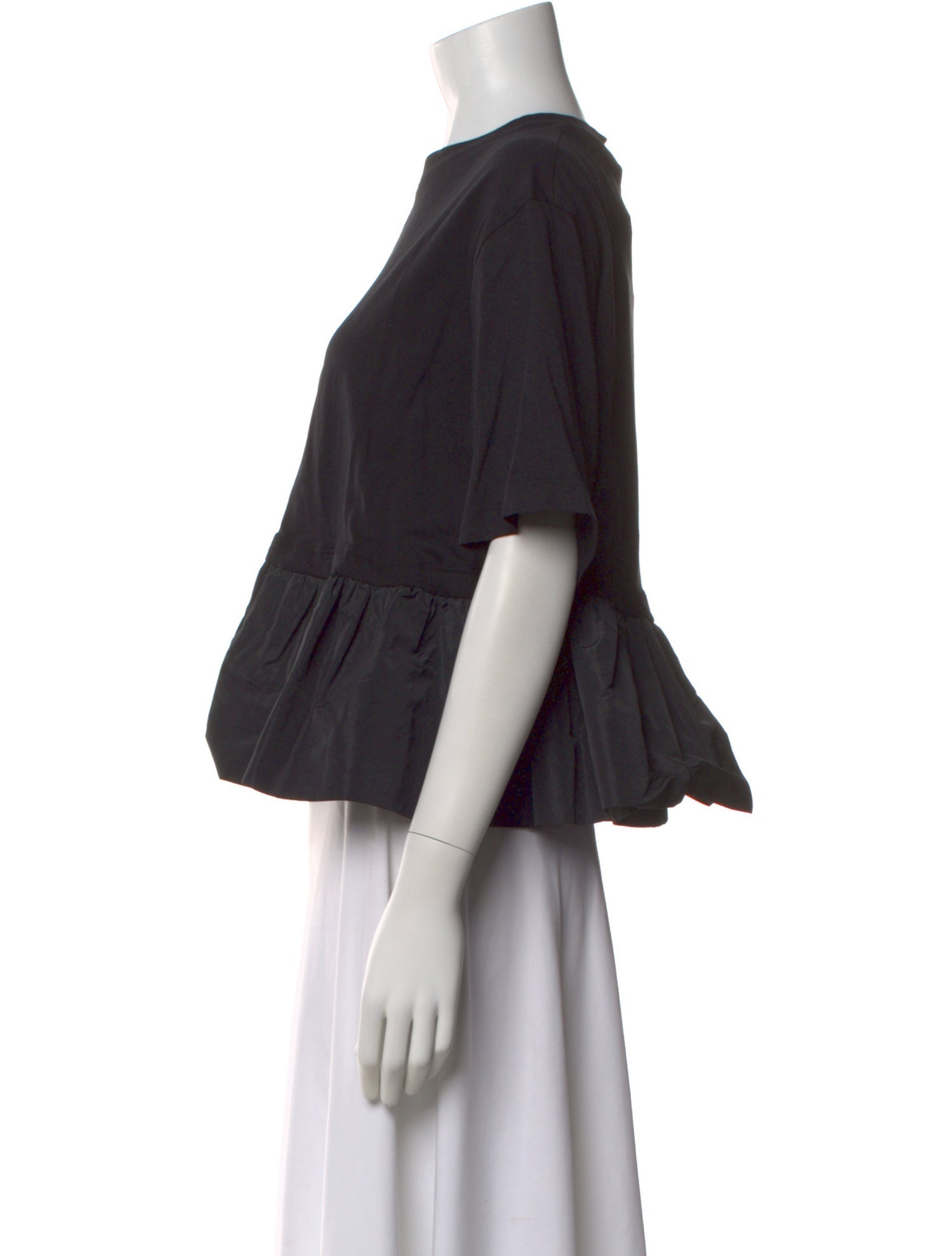 MSGM Crew Neck Short Sleeve Crop Top