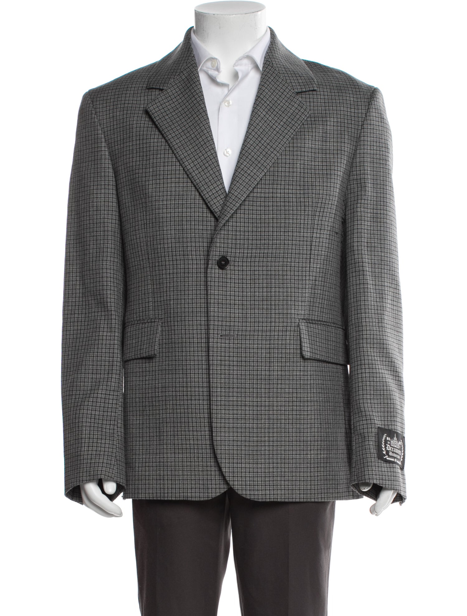 MSGM Wool Plaid Print Blazer