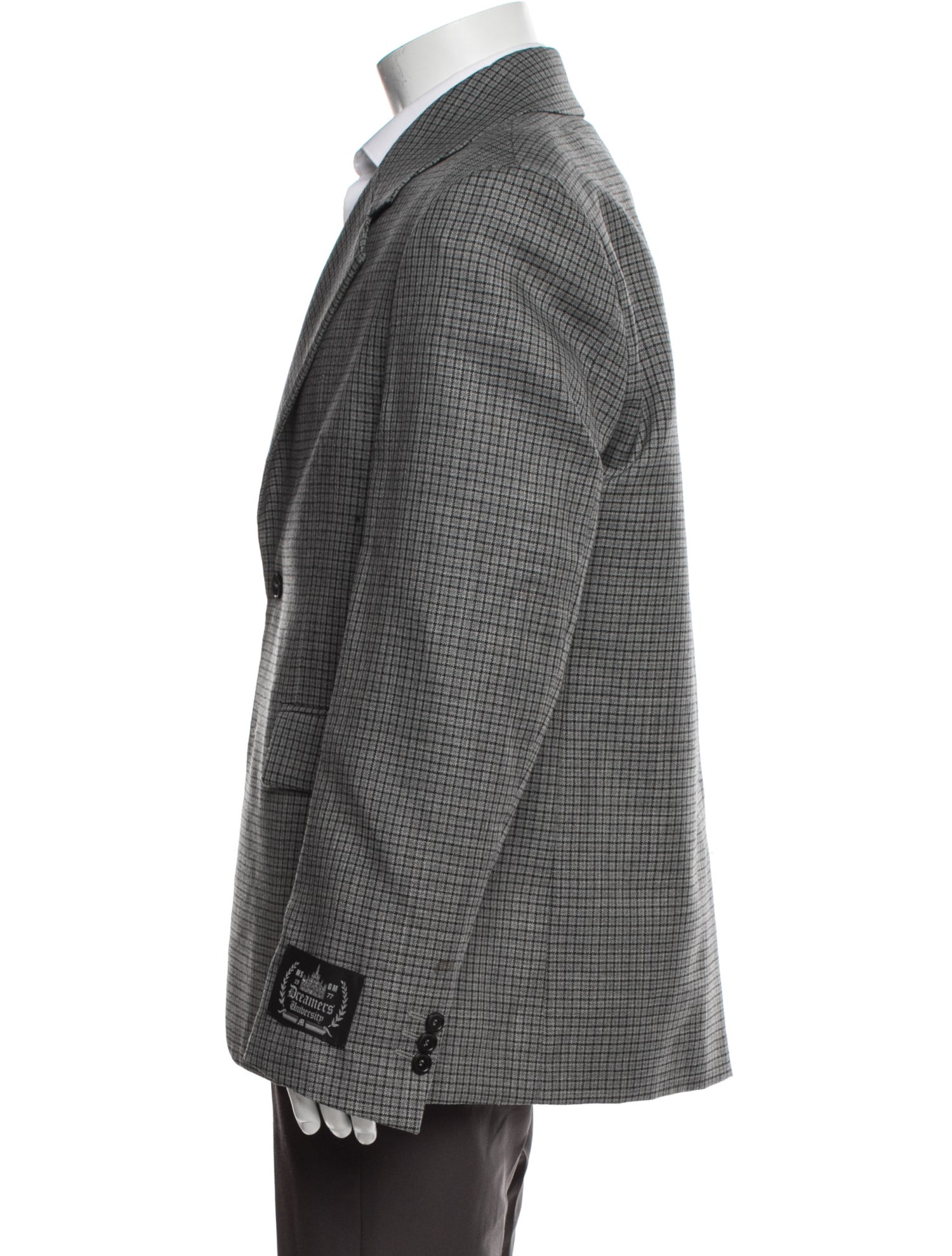 MSGM Wool Plaid Print Blazer