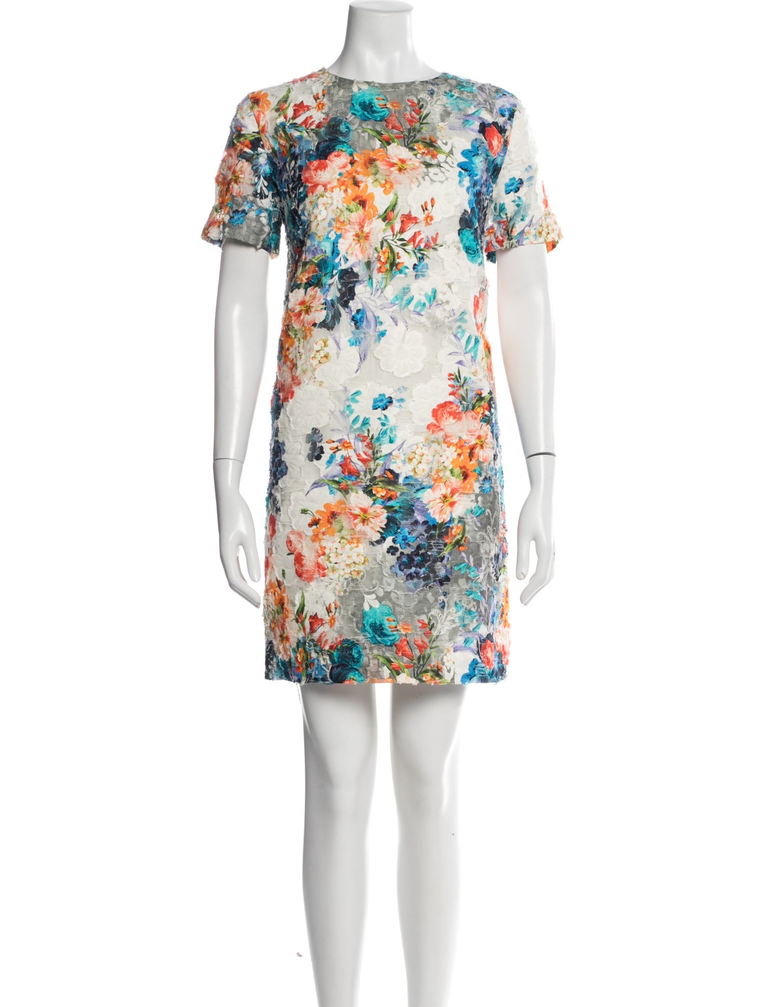 MSGM Floral Print Mini Dress