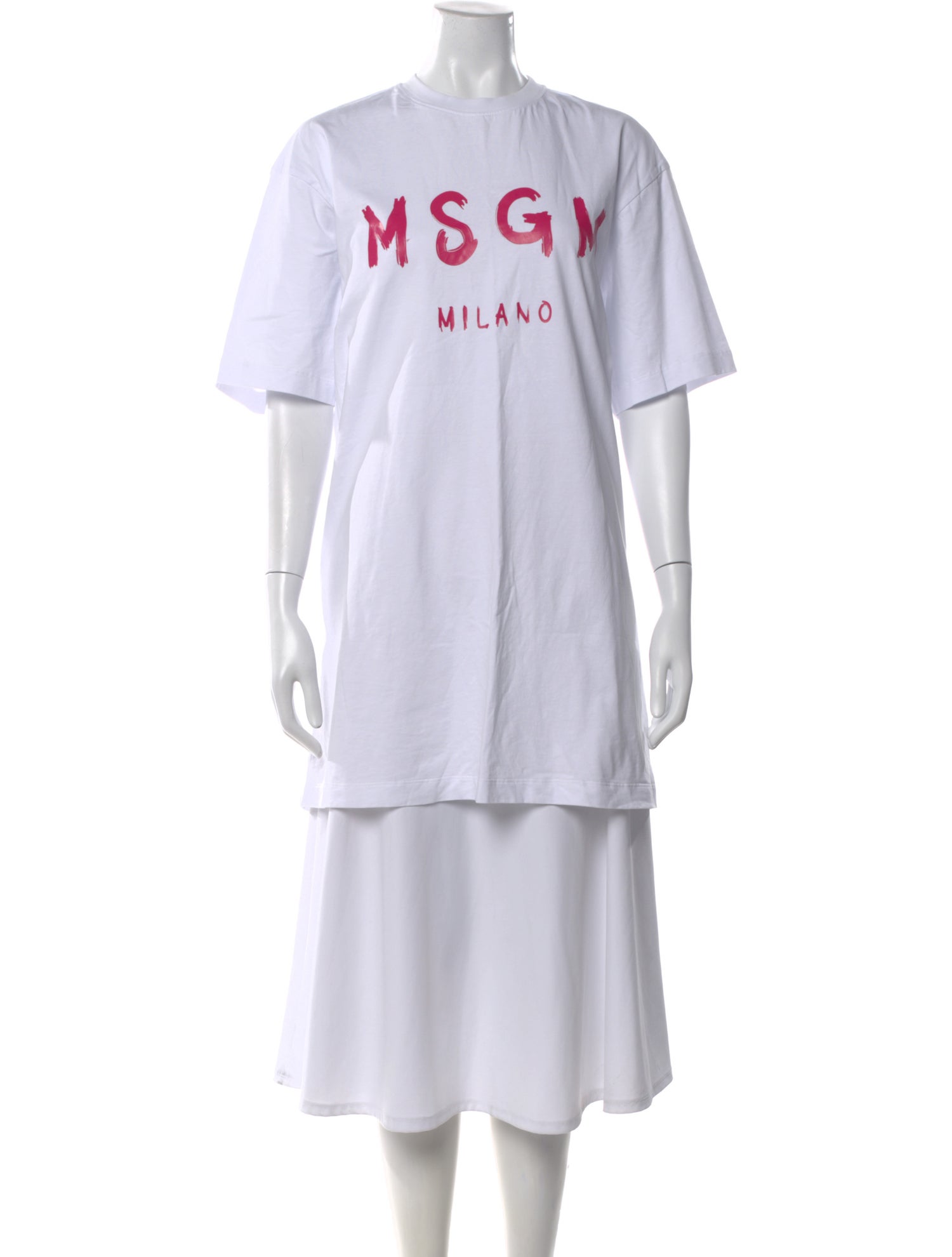 MSGM Graphic Print Crew Neck T-Shirt