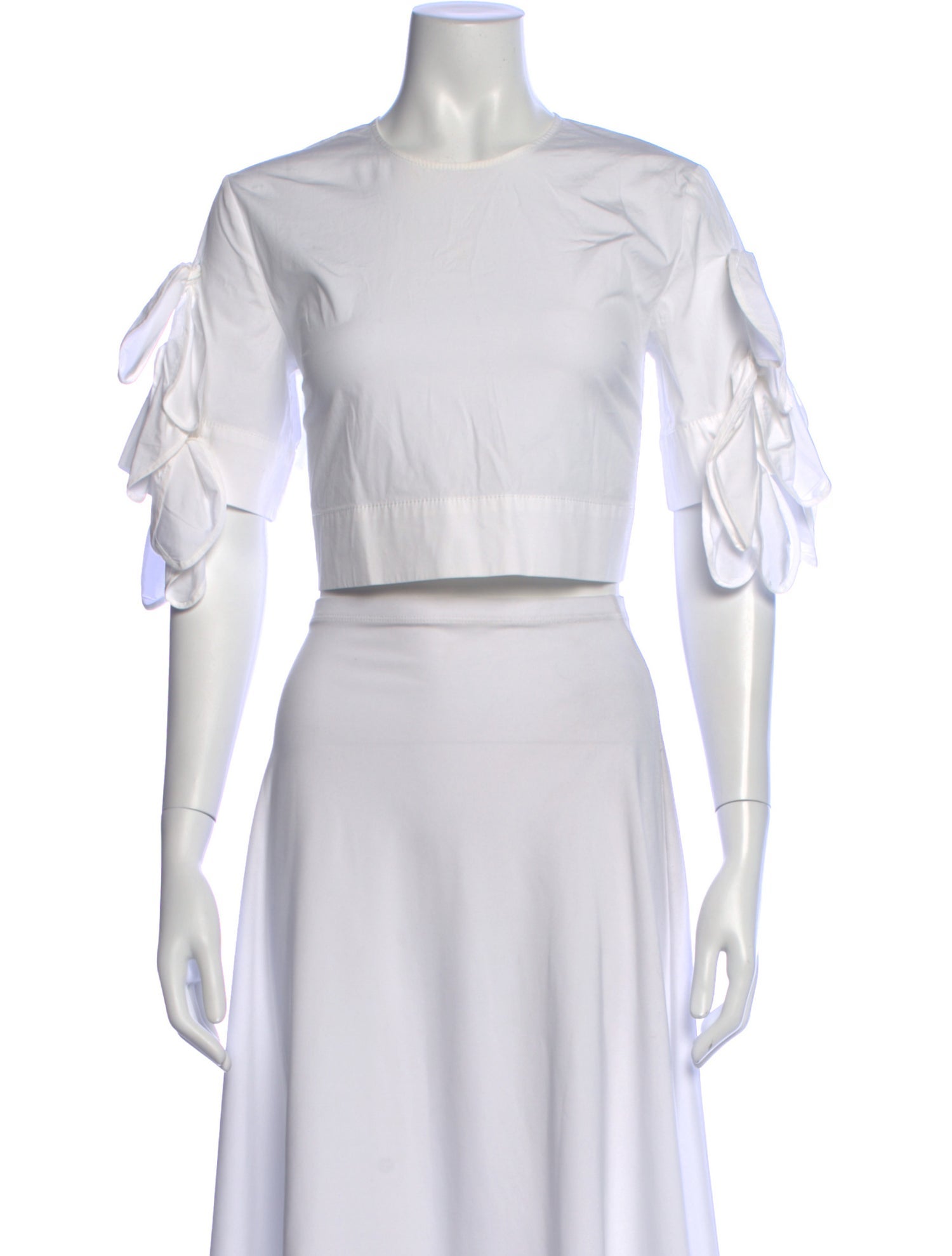 MSGM Crew Neck Short Sleeve Crop Top