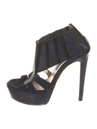 Chrissie Morris Suede Glitter Accents Sandals