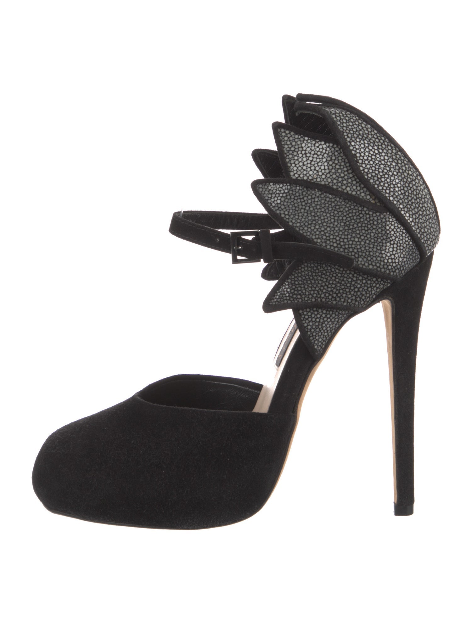 Chrissie Morris Suede D'Orsay Pumps