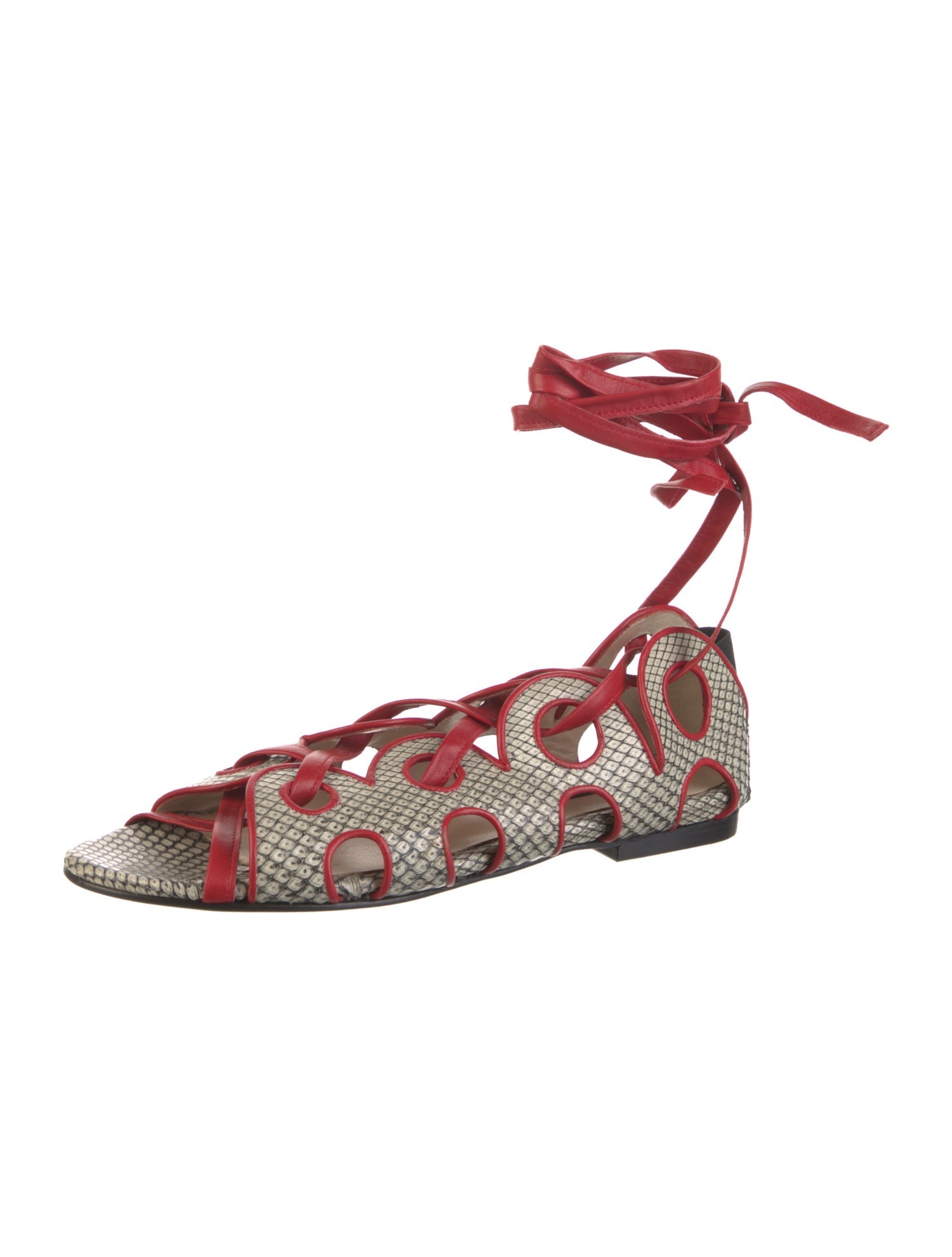 Chrissie Morris Leather Colorblock Pattern Flats