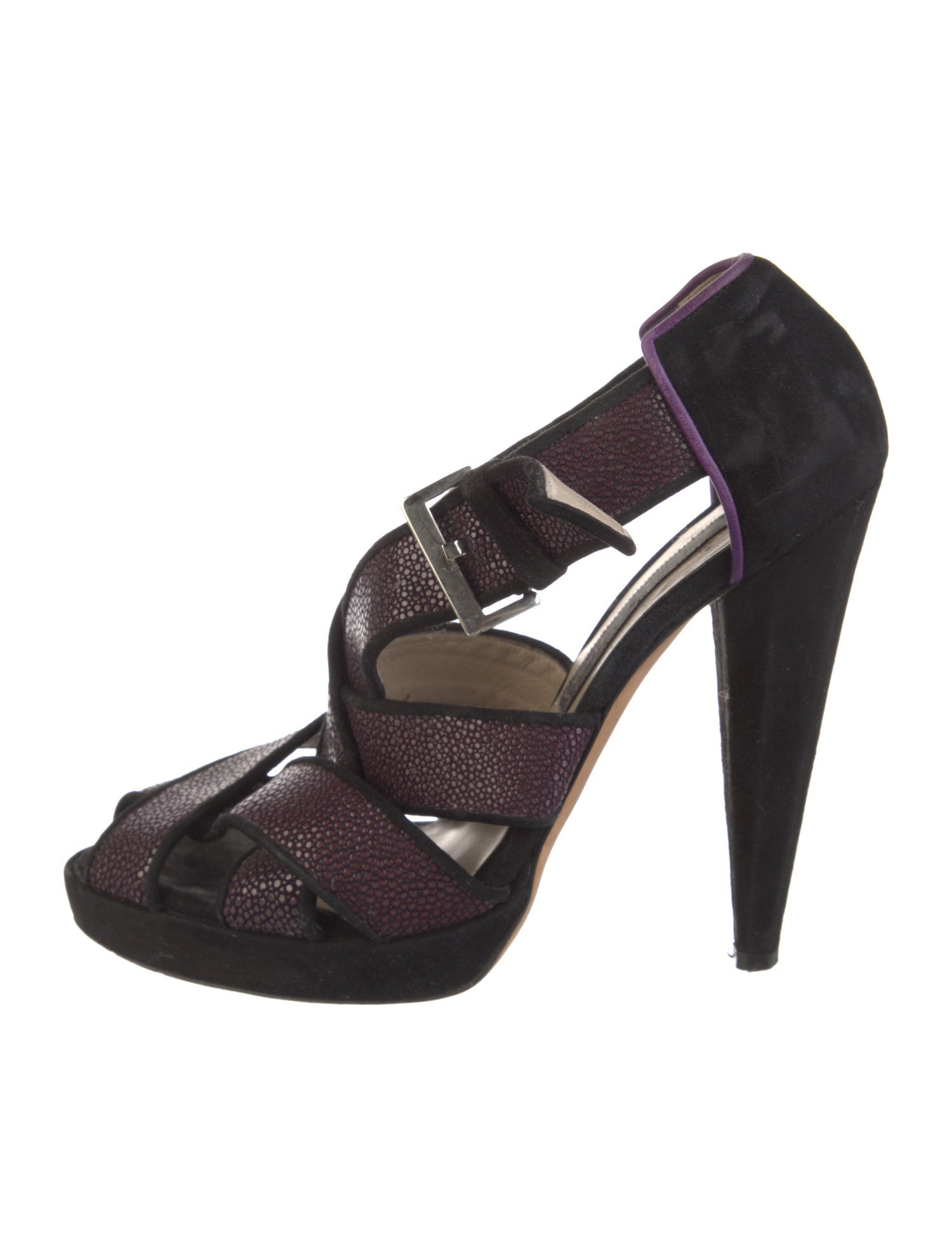 Chrissie Morris Leather Animal Print Pumps