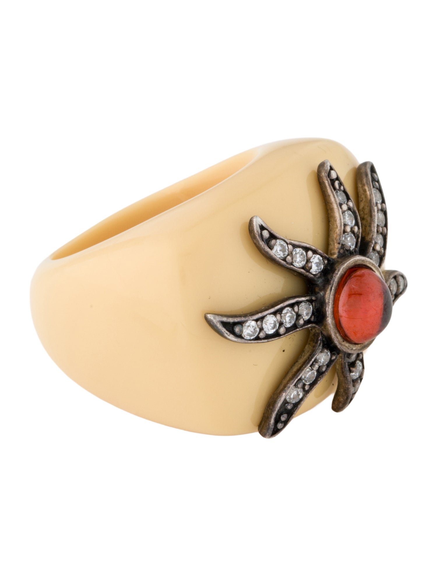 Miriam Salat Crystal & Resin Cocktail Ring