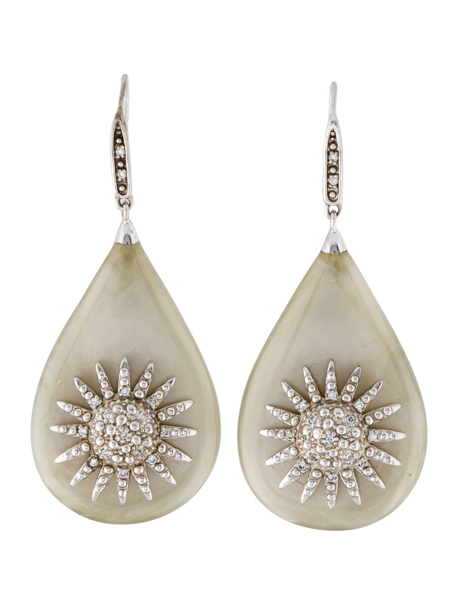 Miriam Salat Cubic Zirconia & Resin Sunburst Drop Earrings