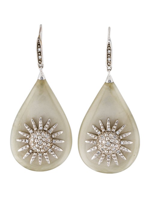 Miriam Salat Cubic Zirconia & Resin Sunburst Drop Earrings
