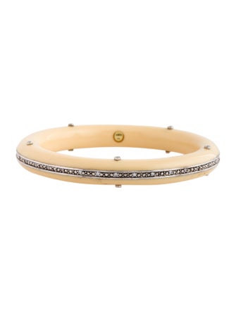 Miriam Salat Cubic Zirconia & Resin Bangle Bracelet