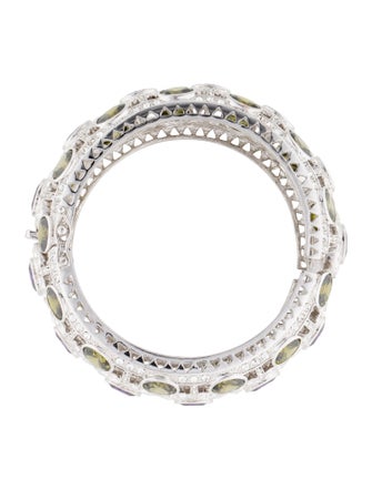 Miriam Salat Crystal Hinged Bangle Bracelet