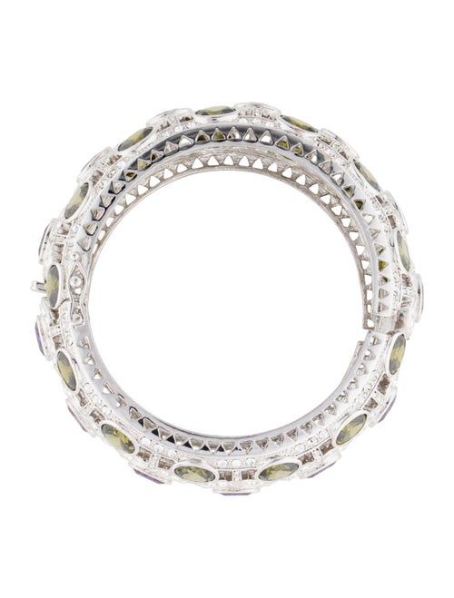 Miriam Salat Crystal Hinged Bangle Bracelet