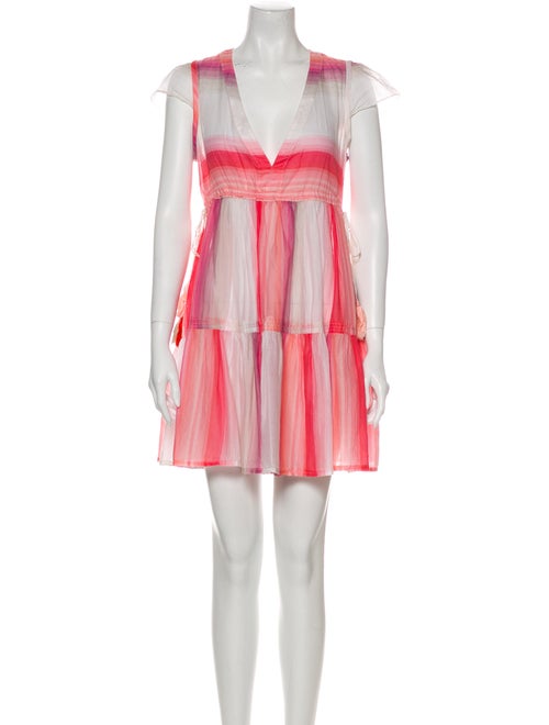 Lemlem Striped Mini Dress Pink