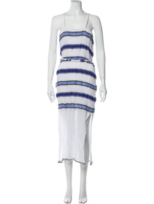 Lemlem Striped Midi Length Dress White