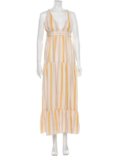 Lemlem Striped Long Dress Yellow
