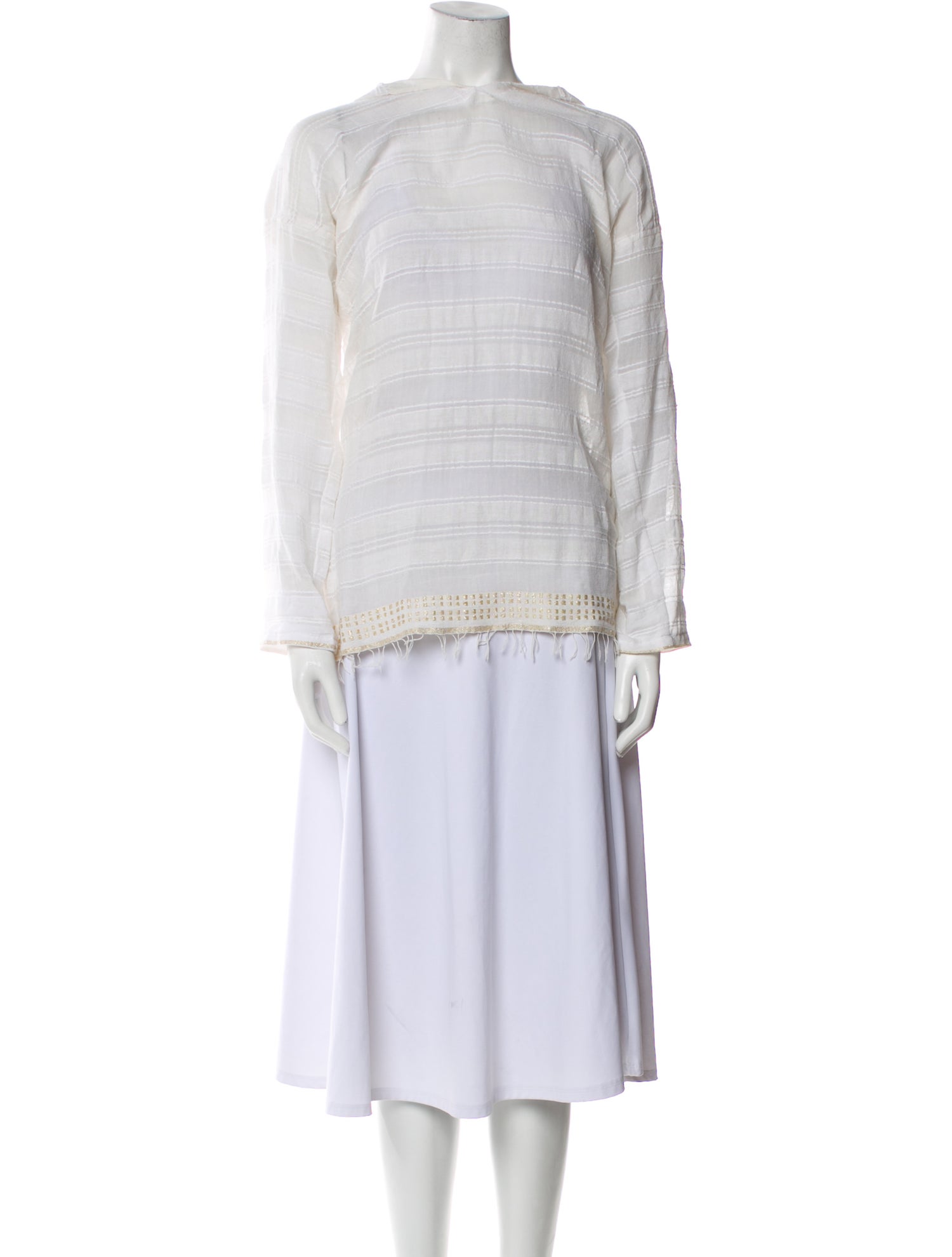 Lemlem Square Neckline Long Sleeve Tunic