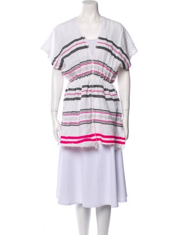 Lemlem Swimwear Striped Tassel Accents Cover-Up L