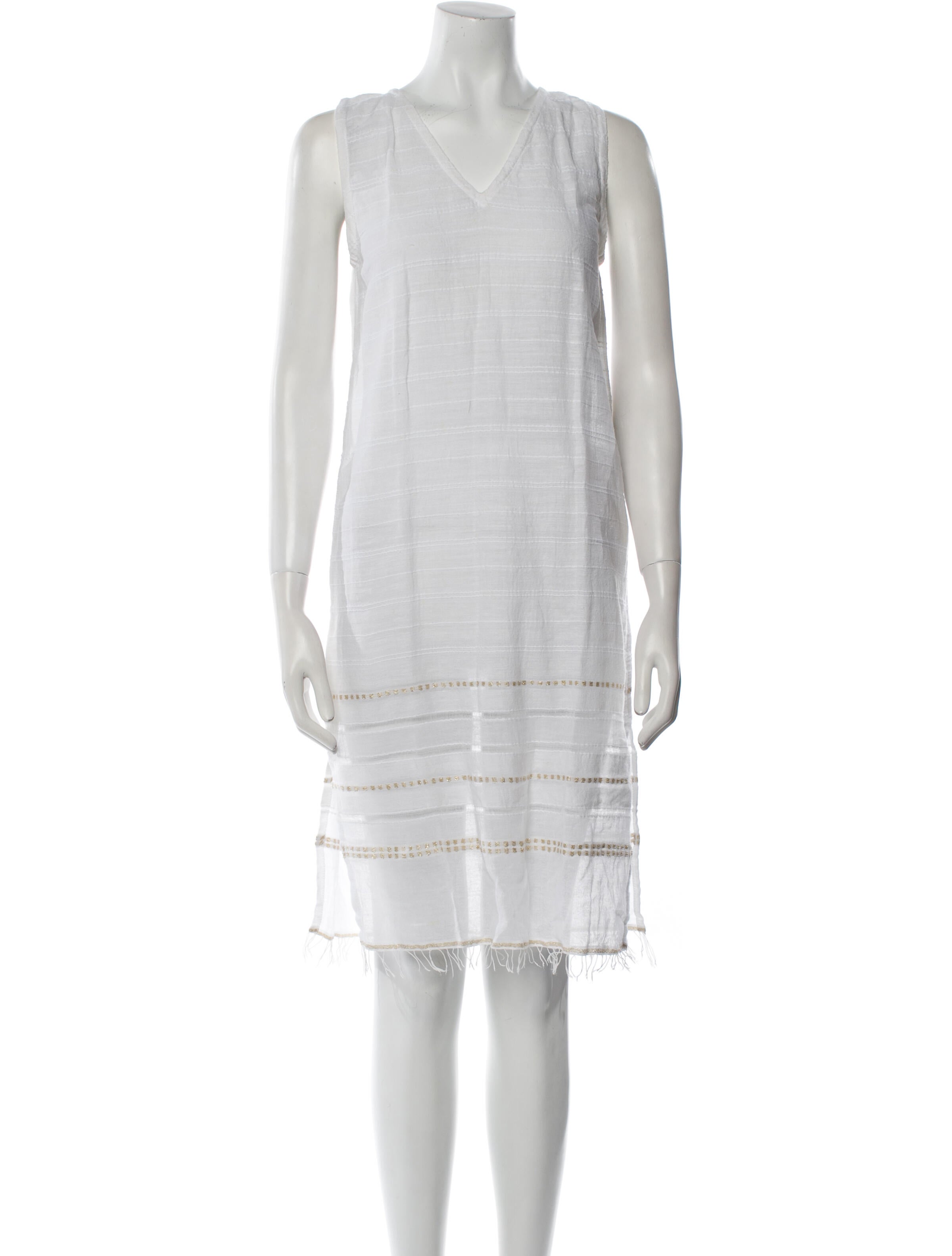 Lemlem V-Neck Knee-Length Dress