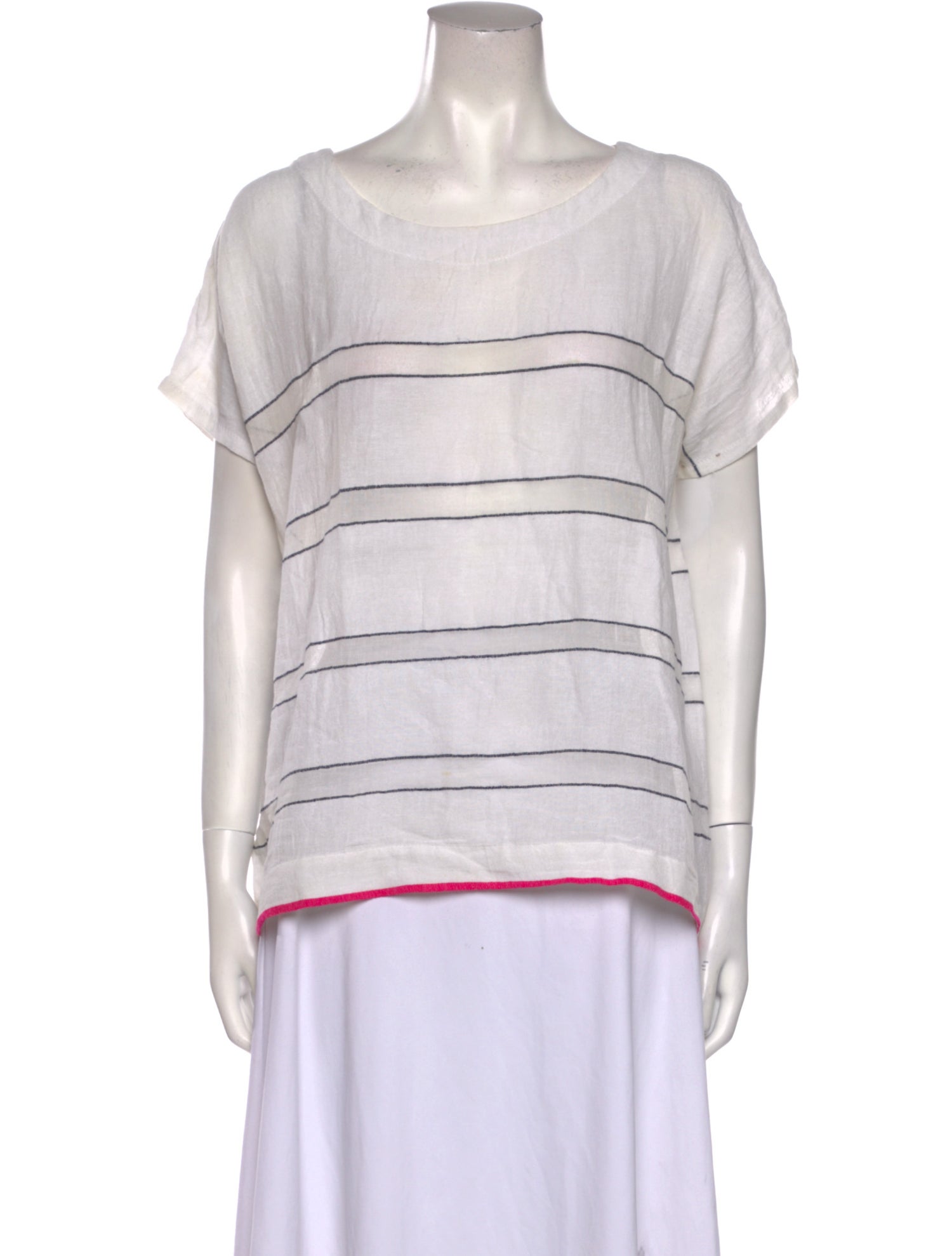 Lemlem Bateau Neckline Short Sleeve T-Shirt