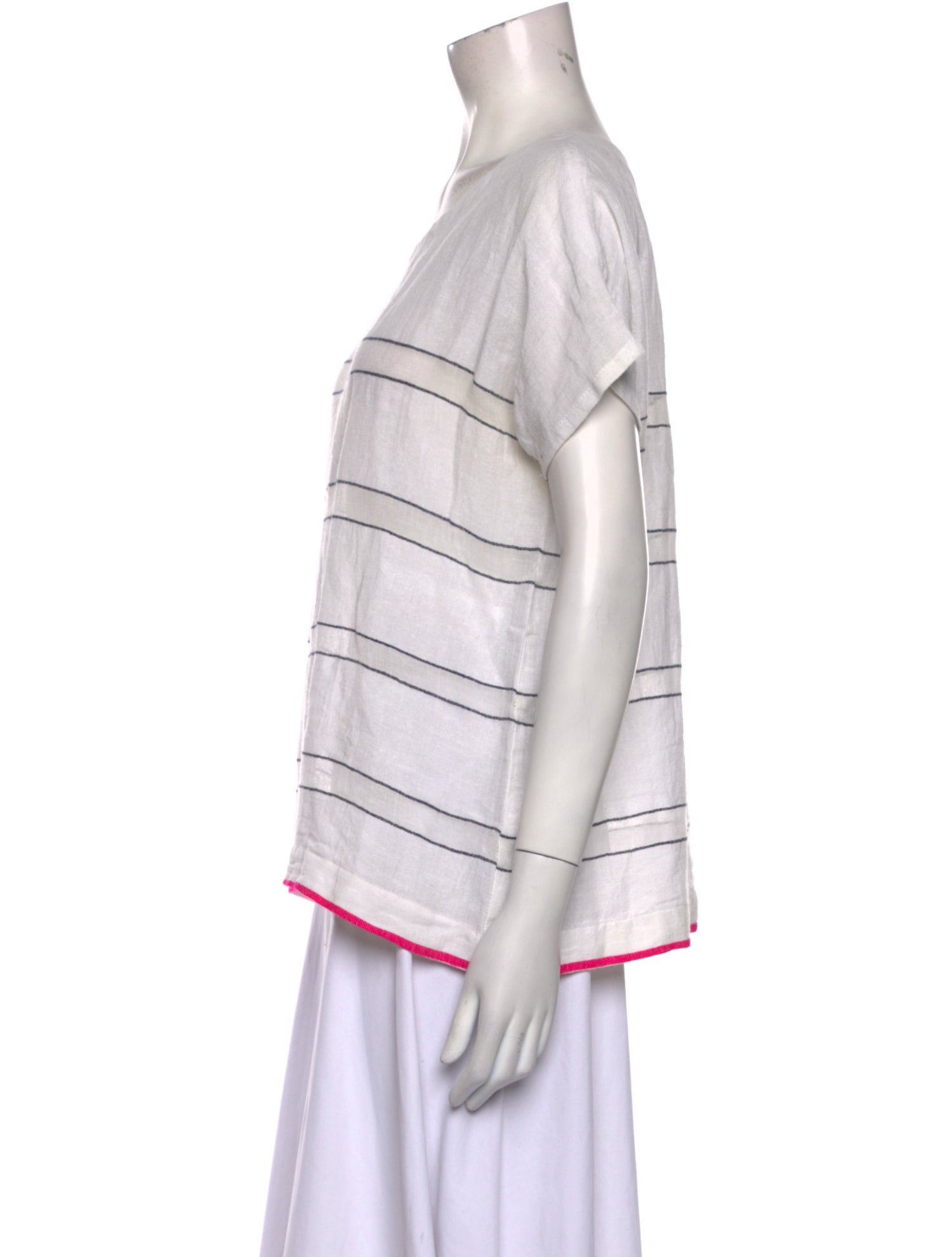 Lemlem Bateau Neckline Short Sleeve T-Shirt