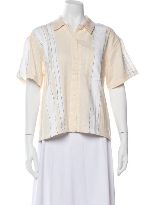 Lemlem Short Sleeve Button-Up Top