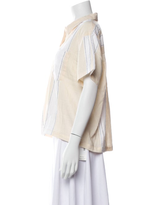 Lemlem Short Sleeve Button-Up Top