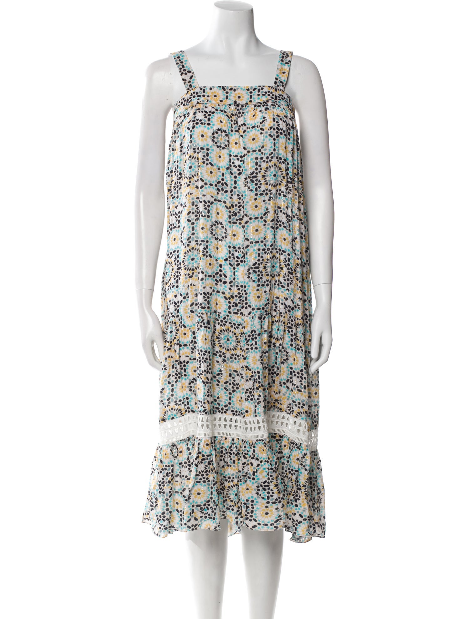 Lemlem Floral Print Knee-Length Dress