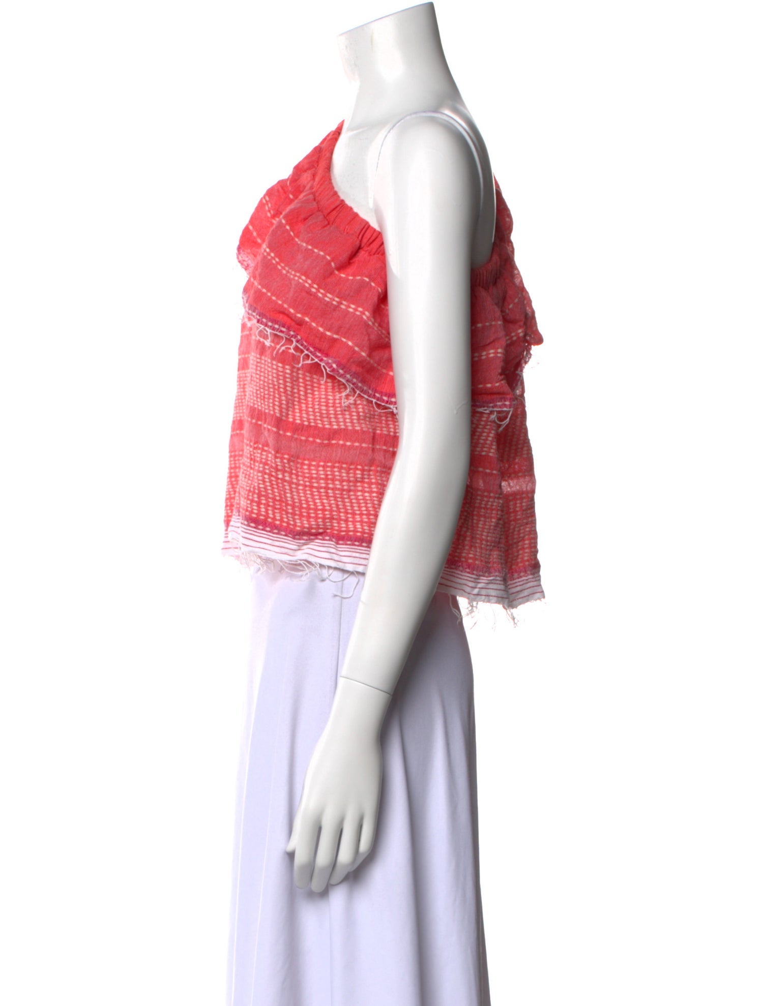 Lemlem One-Shoulder Sleeveless Crop Top