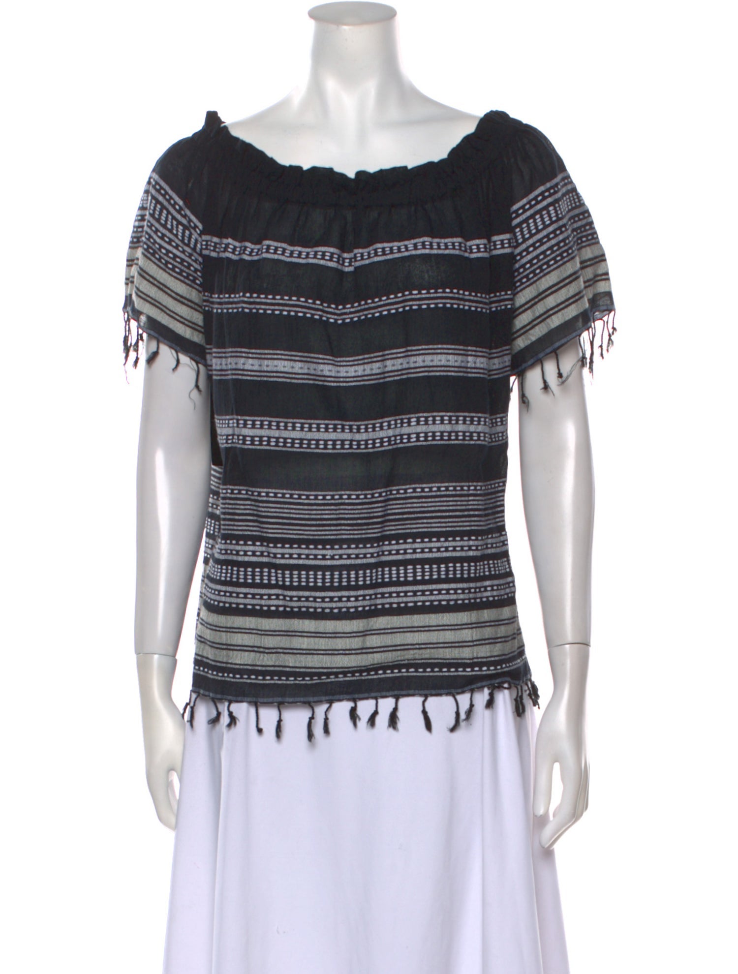 Lemlem Striped Bateau Neckline Top w/ Tags