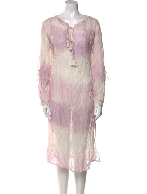 Lemlem Tie-Dye Print Midi Length Dress