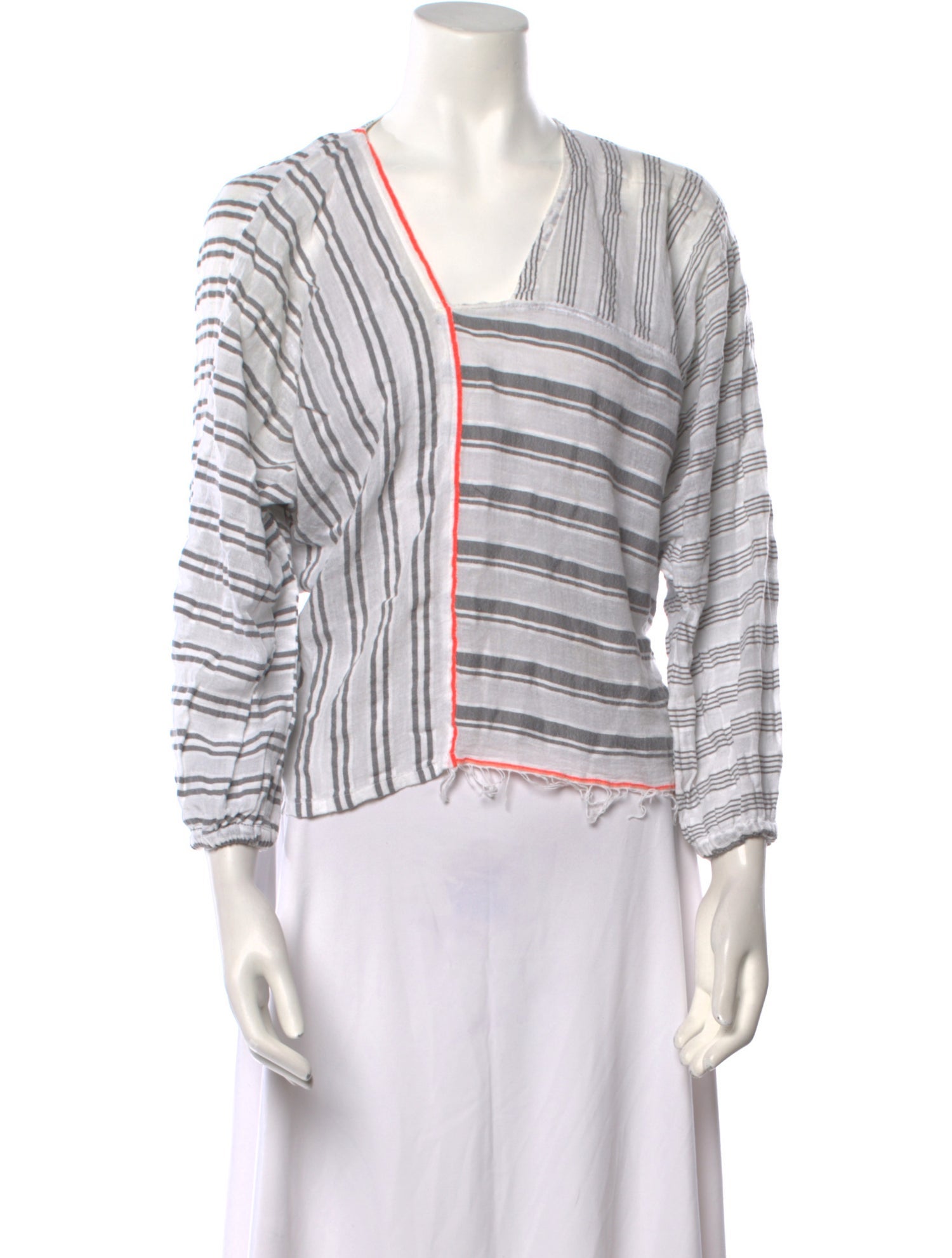 Lemlem Striped V-Neck Blouse