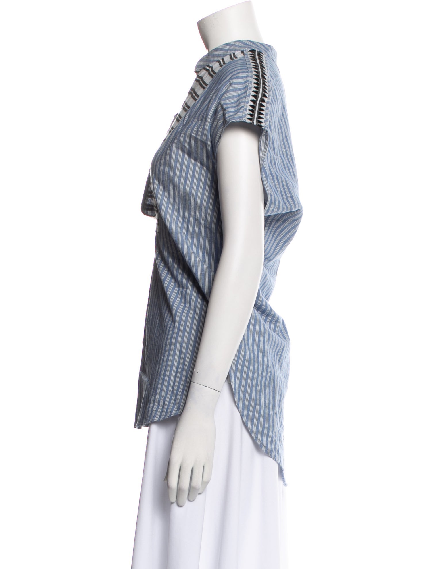 Lemlem Striped V-Neck Polo