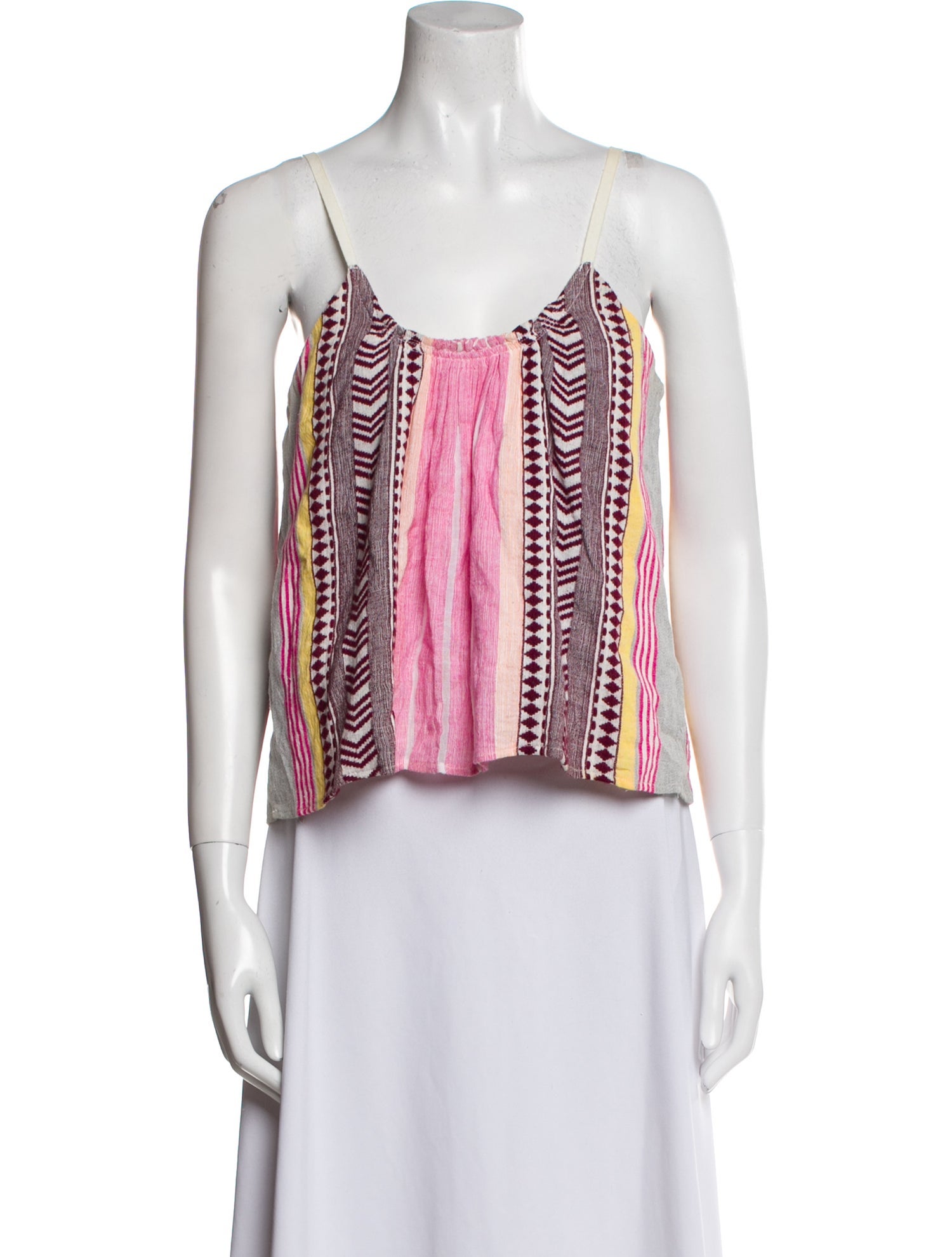 Lemlem Striped Scoop Neck Crop Top