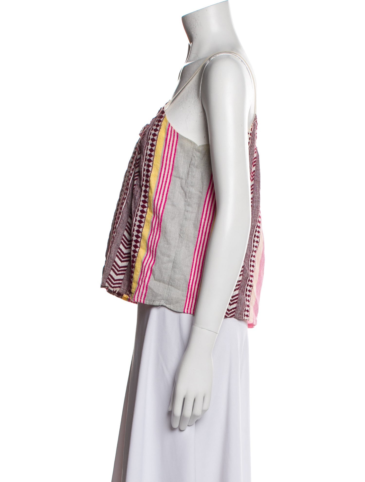 Lemlem Striped Scoop Neck Crop Top