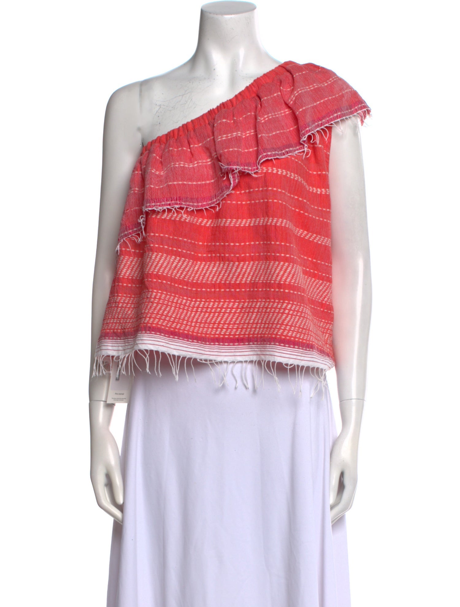 Lemlem One-Shoulder Short Sleeve Crop Top