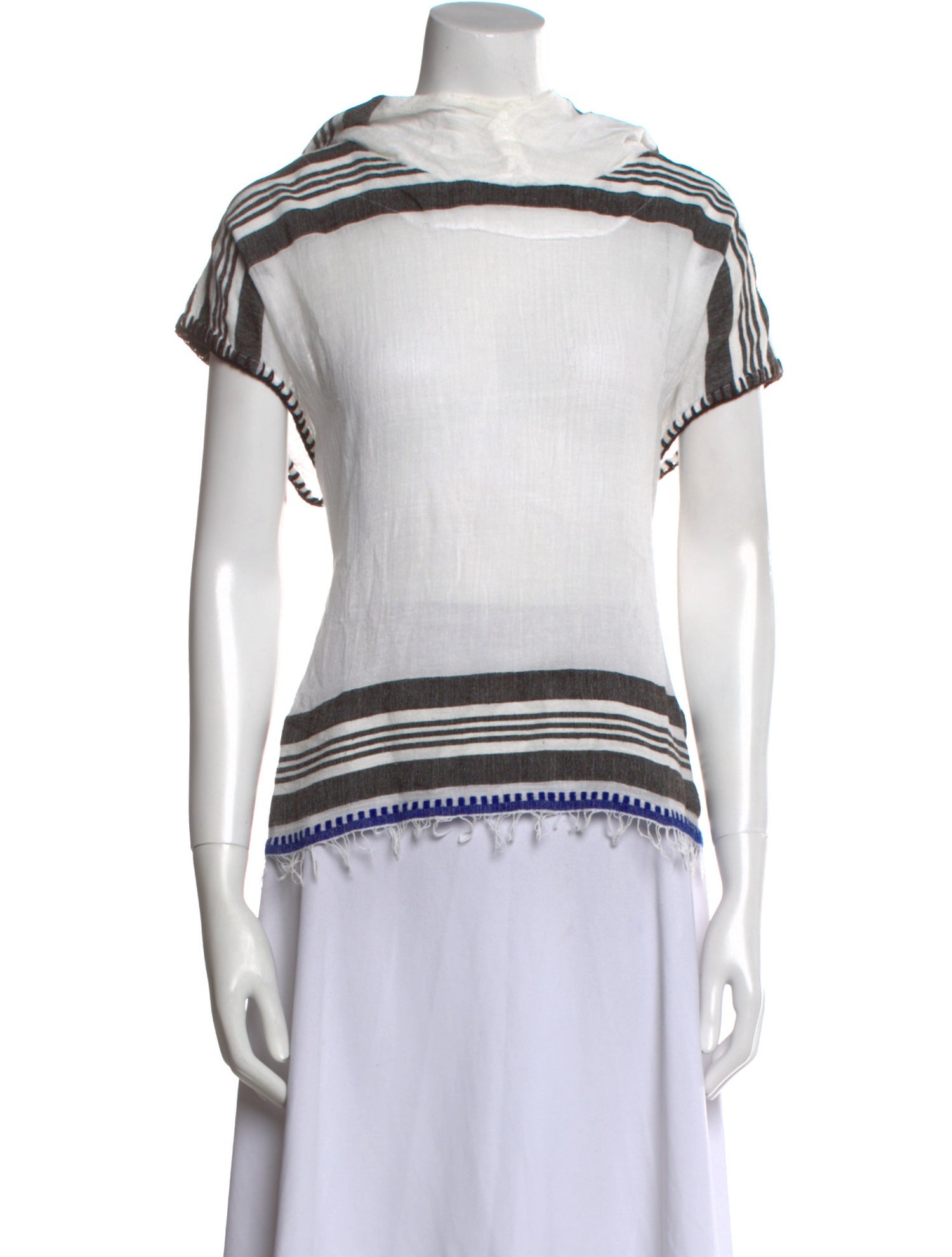 Lemlem Mock Neck Short Sleeve Top