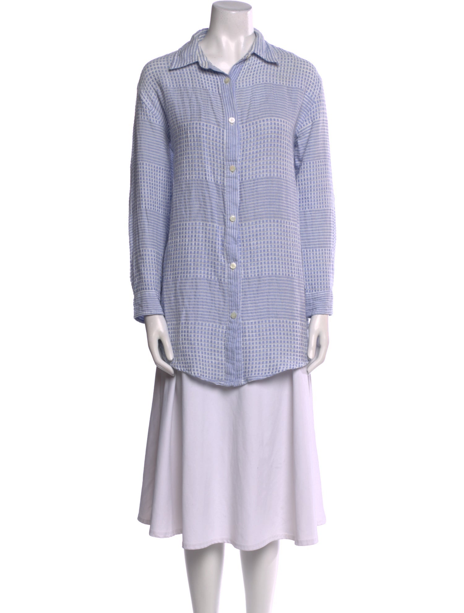 Lemlem Plaid Print Long Sleeve Button-Up Top