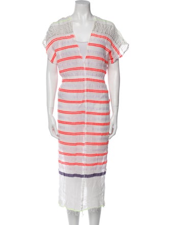 Lemlem Striped Fringe Trim Accent Cover-Up