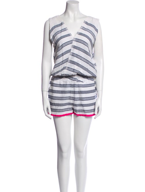 Lemlem Striped V-Neck Romper