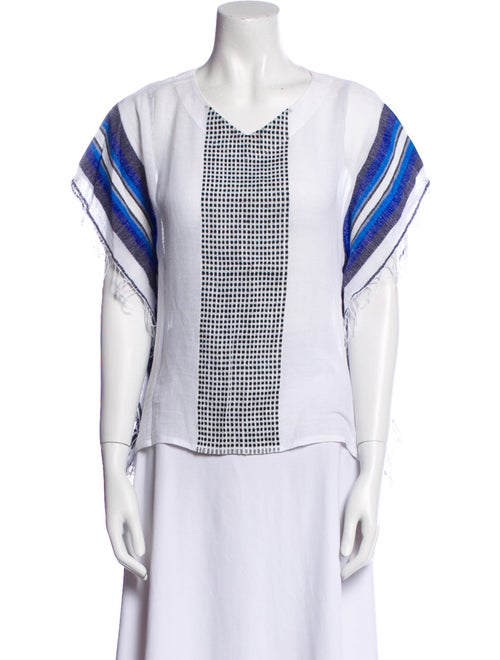 Lemlem Striped V-Neck Button-Up Top