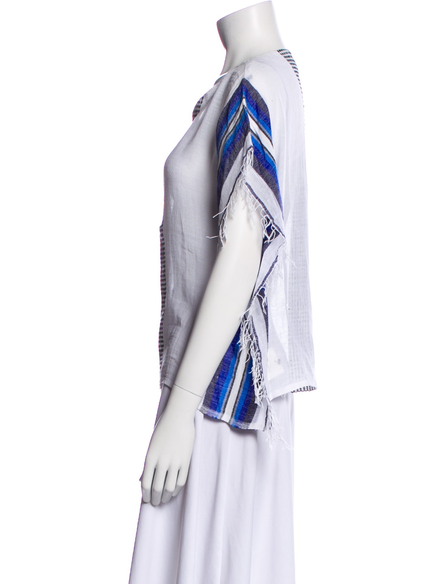 Lemlem Striped V-Neck Button-Up Top