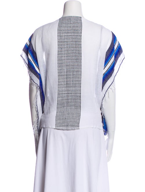 Lemlem Striped V-Neck Button-Up Top