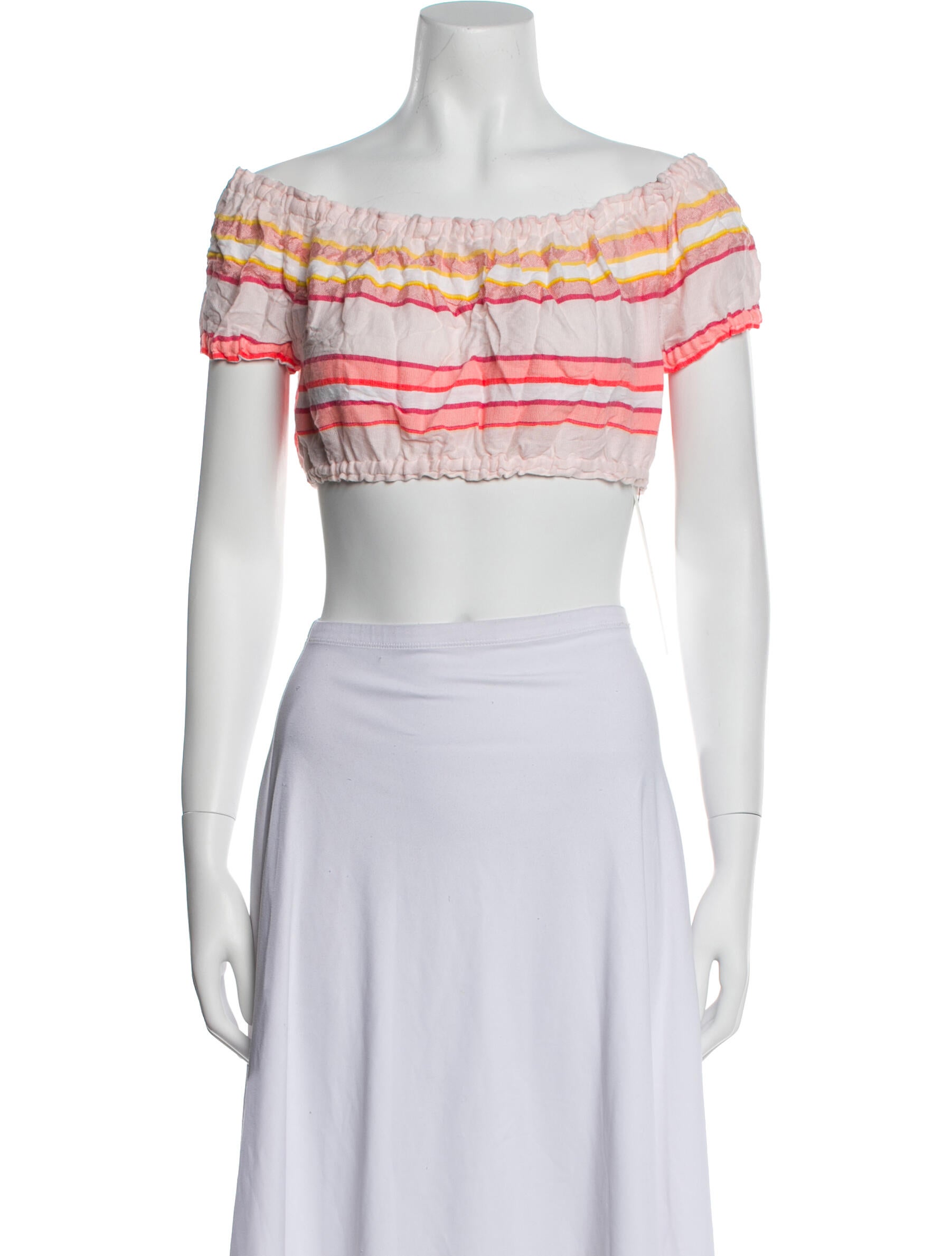 Lemlem Striped Off-The-Shoulder Crop Top