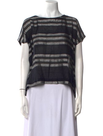 Lemlem Striped Bateau Neckline Crop Top