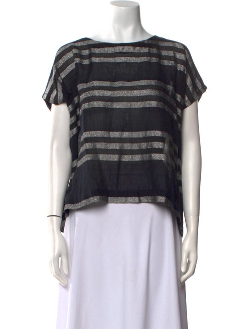 Lemlem Striped Bateau Neckline Crop Top